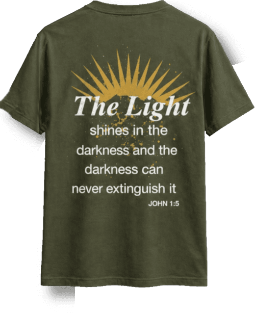 Back of Light Up The Night Foundation T-shirt in Sea Green